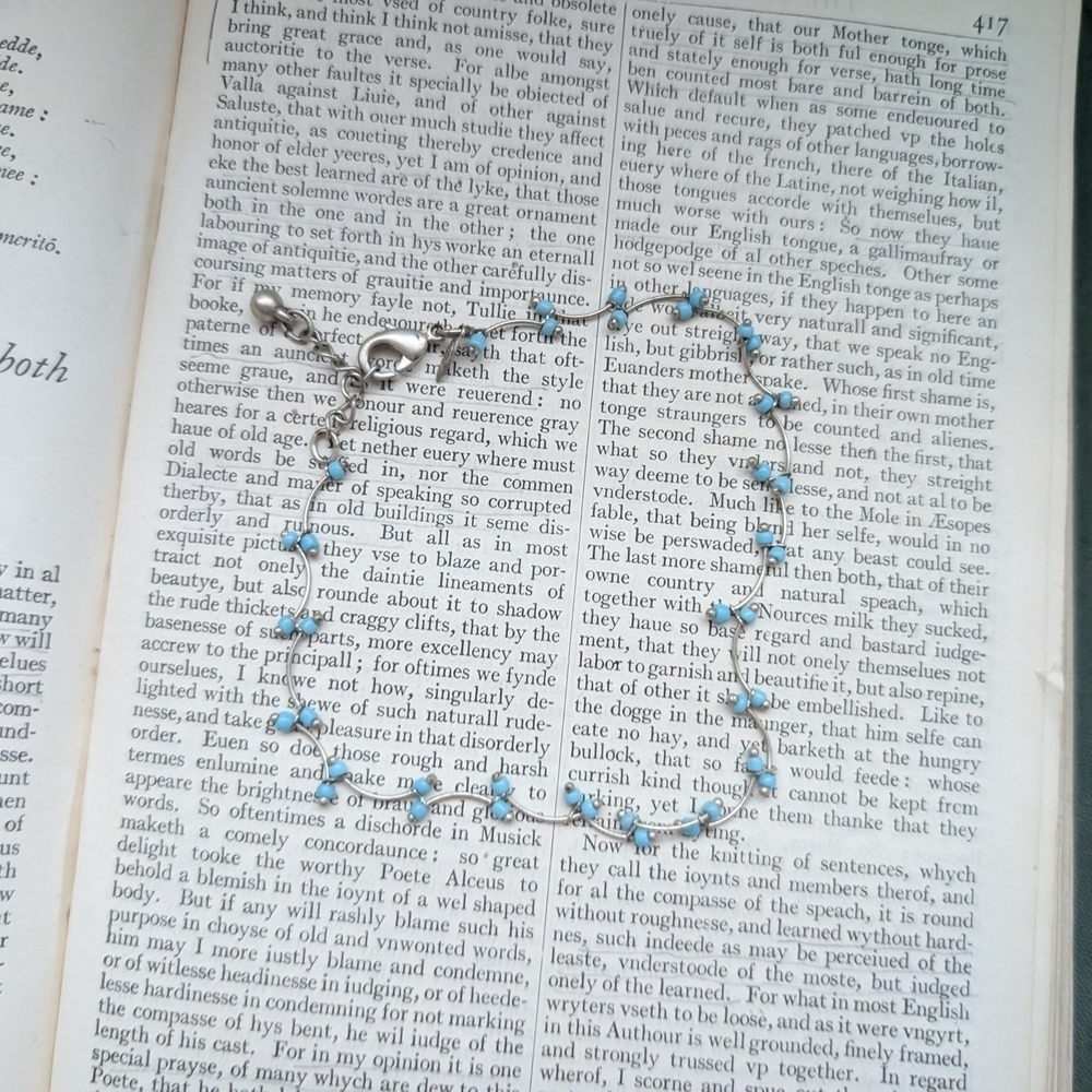 Vintage Delicate Blue Beaded Bracelet